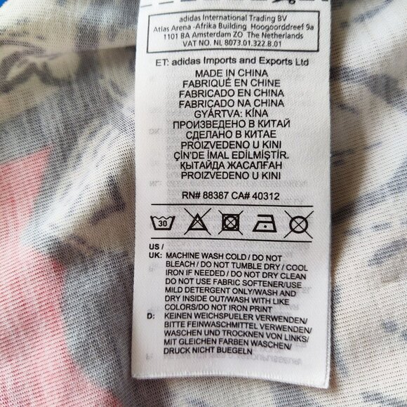 Adidas x FARM Rio Tropical Leaf Pineapple Print Tee Shirt Dress Trefoil Logo L - Picture 11 of 11